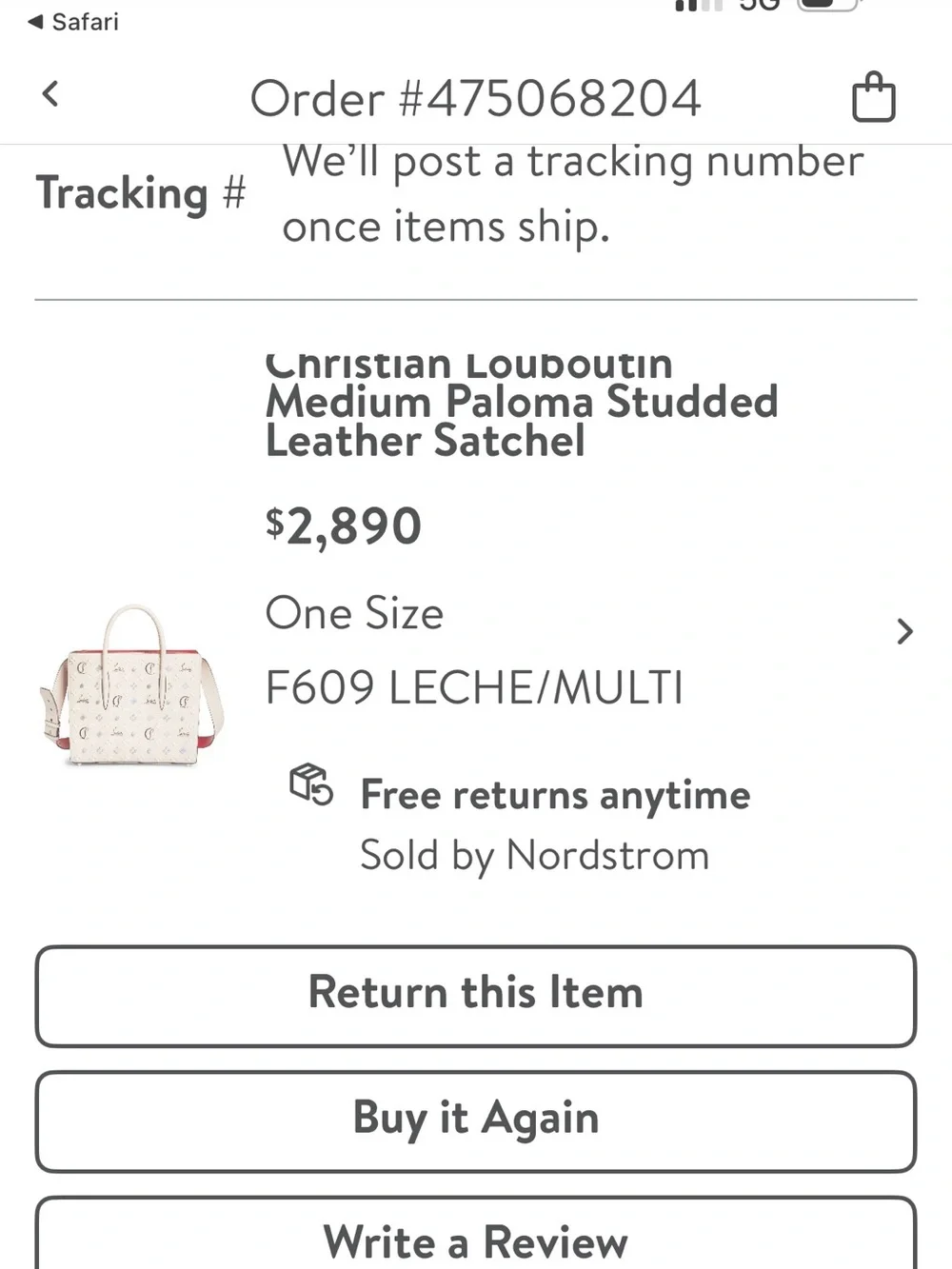 Christian Louboutin Blush Pink Embellished Satchel with Red Strap